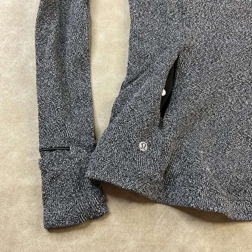 Lululemon Pullover Women Sz 6 Rulu Run Long Sleeve Jacquard Gray Running LW3BVQ
